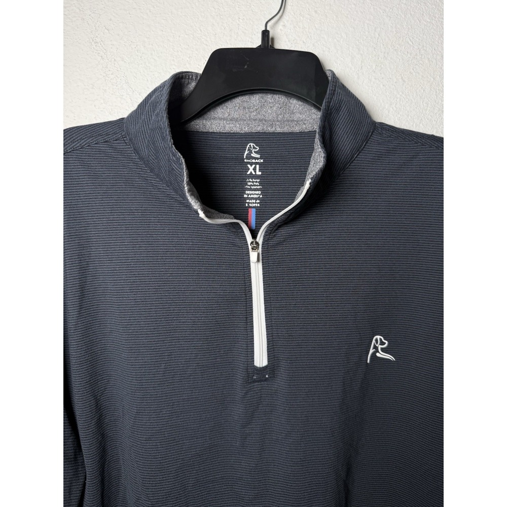 Rhoback 1/4 Zip Pullover Shirt Men's XL Gray Stretch Performance Golf Mock Neck